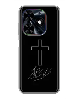 Чехол для TECNO Spark Go 2024 (BG6) с картинкой «Графический крест Jesus» Чехол для TECNO Spark Go 2024 (BG6) с картинкой «Графический крест Jesus»
