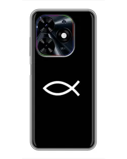 Чехол для TECNO Spark Go 2024 (BG6) с картинкой «Символ рыбы Jesus» Чехол для TECNO Spark Go 2024 (BG6) с картинкой «Символ рыбы Jesus»