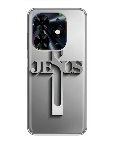 Чехол для TECNO Spark Go 2024 (BG6) с картинкой «Металлический крест Jesus» Чехол для TECNO Spark Go 2024 (BG6) с картинкой «Металлический крест Jesus»