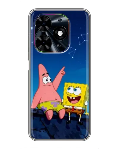 Чехол для TECNO Spark Go 2024 (BG6) с картинкой «Губка Боб и Патрик ночью» Чехол для TECNO Spark Go 2024 (BG6) с картинкой «Губка Боб и Патрик ночью»