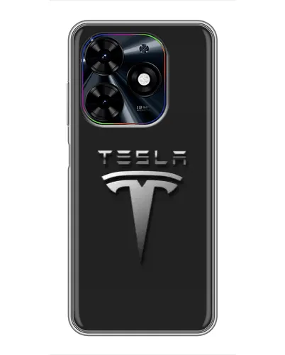 Чехол для TECNO Spark Go 2024 (BG6) с картинкой «Стальной логотип Tesla» Чехол для TECNO Spark Go 2024 (BG6) с картинкой «Стальной логотип Tesla»