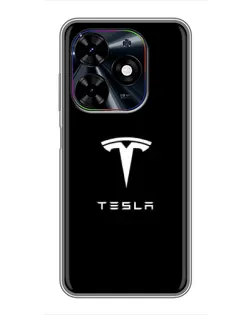 Чехол для TECNO Spark Go 2024 (BG6) с картинкой «Tesla White Logo» Чехол для TECNO Spark Go 2024 (BG6) с картинкой «Tesla White Logo»