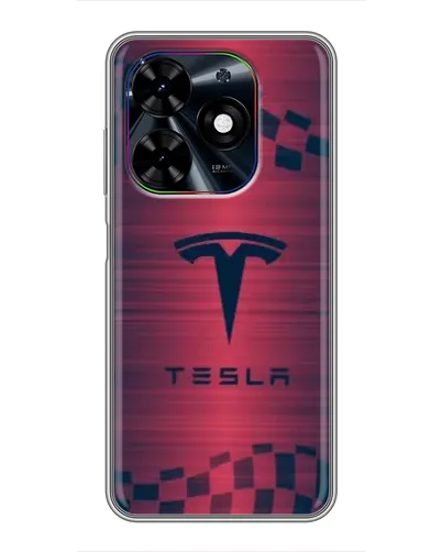 Чехол для TECNO Spark Go 2024 (BG6) с картинкой «Тесла красный карбон» Чехол для TECNO Spark Go 2024 (BG6) с картинкой «Тесла красный карбон»