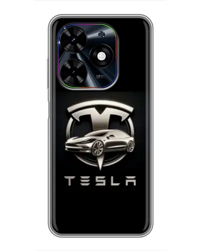Чехол для TECNO Spark Go 2024 (BG6) с картинкой «Tesla — серебристое авто» Чехол для TECNO Spark Go 2024 (BG6) с картинкой «Tesla — серебристое авто»