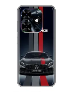 Чехол для TECNO Spark Go 2024 (BG6) с картинкой «Mercedes — белый карбон»