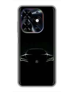 Чехол для TECNO Spark Go 2024 (BG6) с картинкой «Mercedes — силуэт авто»