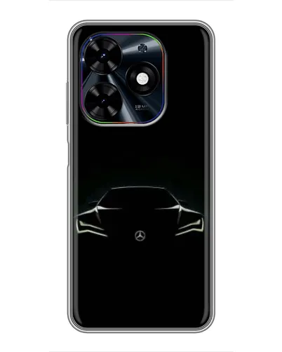 Чехол для TECNO Spark Go 2024 (BG6) с картинкой «Mercedes — силуэт авто» Чехол для TECNO Spark Go 2024 (BG6) с картинкой «Mercedes — силуэт авто»