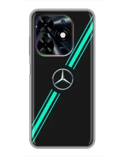 Чехол для TECNO Spark Go 2024 (BG6) с картинкой «Спортивные линии Mercedes»