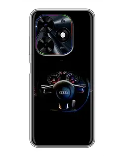 Чехол для TECNO Spark Go 2024 (BG6) с картинкой «Салон Audi — руль»