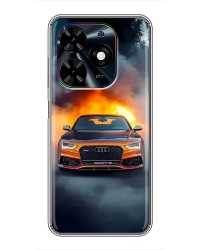 Чехол для TECNO Spark Go 2024 (BG6) с картинкой «Audi в огненном дыму» Чехол для TECNO Spark Go 2024 (BG6) с картинкой «Audi в огненном дыму»