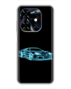 Чехол для TECNO Spark Go 2024 (BG6) с картинкой «Неоновый контур Lamborghini» Чехол для TECNO Spark Go 2024 (BG6) с картинкой «Неоновый контур Lamborghini»