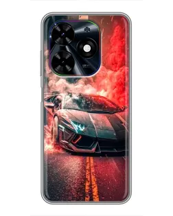 Чехол для TECNO Spark Go 2024 (BG6) с картинкой «Lamborghini красный дым» Чехол для TECNO Spark Go 2024 (BG6) с картинкой «Lamborghini красный дым»