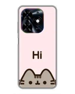 Чехол для TECNO Spark Go 2024 (BG6) с картинкой «Пушин говорит Hi» Чехол для TECNO Spark Go 2024 (BG6) с картинкой «Пушин говорит Hi»