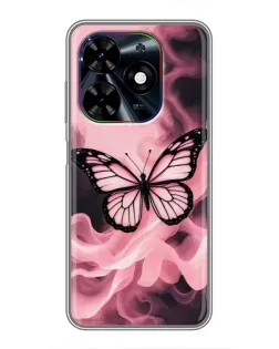 Чехол для TECNO Spark Go 2024 (BG6) с картинкой «Бабочка в дыму»