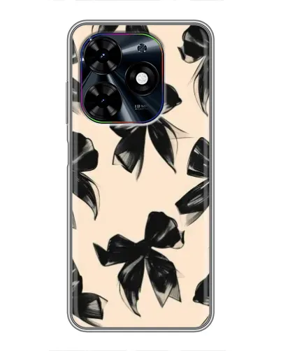 Чехол для TECNO Spark Go 2024 (BG6) с картинкой «Паттерн черные банты» Чехол для TECNO Spark Go 2024 (BG6) с картинкой «Паттерн черные банты»