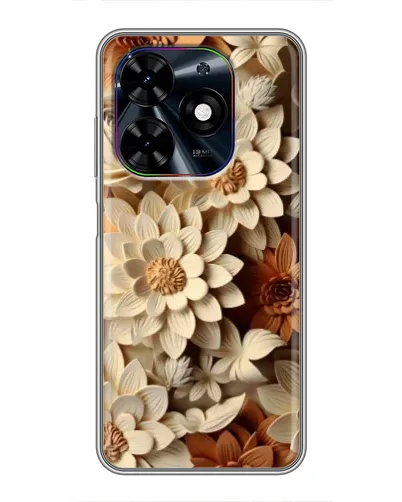 Чехол для TECNO Spark Go 2024 (BG6) с картинкой «Бежевый флористический декор» Чехол для TECNO Spark Go 2024 (BG6) с картинкой «Бежевый флористический декор»