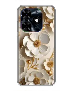 Чехол для TECNO Spark Go 2024 (BG6) с картинкой «Белие бумажние цвети» Чехол для TECNO Spark Go 2024 (BG6) с картинкой «Белие бумажние цвети»
