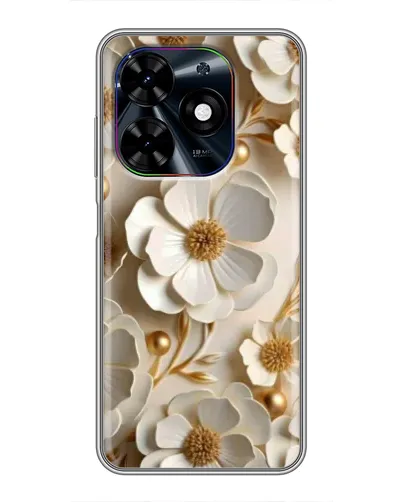 Чехол для TECNO Spark Go 2024 (BG6) с картинкой «Белие бумажние цвети» Чехол для TECNO Spark Go 2024 (BG6) с картинкой «Белие бумажние цвети»
