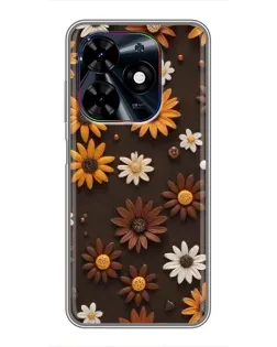 Чехол для TECNO Spark Go 2024 (BG6) с картинкой «Узор из маленьких подсолнухов» Чехол для TECNO Spark Go 2024 (BG6) с картинкой «Узор из маленьких подсолнухов»