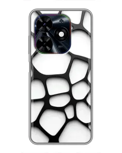 Чехол для TECNO Spark Go 2024 (BG6) с картинкой «Белая объемная сетка»