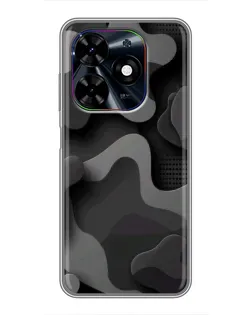 Чехол для TECNO Spark Go 2024 (BG6) с картинкой «Темный абстрактный камуфляж»