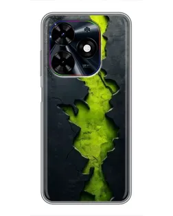 Чехол для TECNO Spark Go 2024 (BG6) с картинкой «Салатовый разлом скалы»