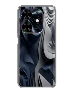 Чехол для TECNO Spark Go 2024 (BG6) с картинкой «Объемные синие складки»