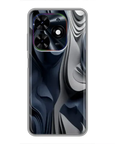 Чехол для TECNO Spark Go 2024 (BG6) с картинкой «Объемные синие складки»