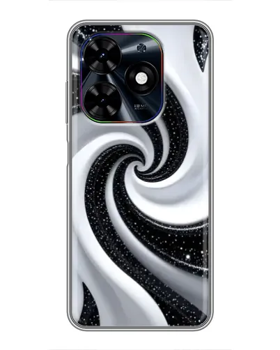 Чехол для TECNO Spark Go 2024 (BG6) с картинкой «Черно-белая спираль»