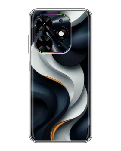 Чехол для TECNO Spark Go 2024 (BG6) с картинкой «Объемные черно-белые ленты»