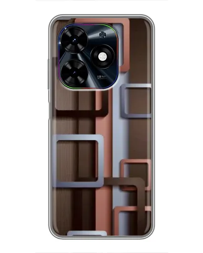 Чехол для TECNO Spark Go 2024 (BG6) с картинкой «Коричневые объемные квадраты»