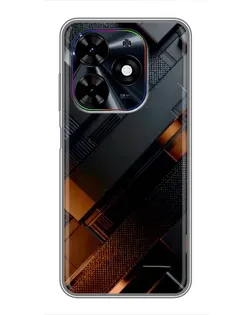 Чехол для TECNO Spark Go 2024 (BG6) с картинкой «Черные геометрические блоки»