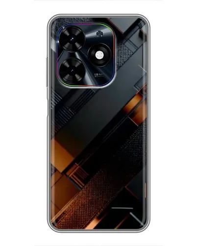 Чехол для TECNO Spark Go 2024 (BG6) с картинкой «Черные геометрические блоки»