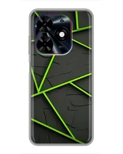Чехол для TECNO Spark Go 2024 (BG6) с картинкой «Зеленые геометрические линии»
