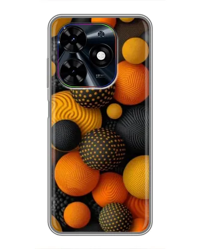 Чехол для TECNO Spark Go 2024 (BG6) с картинкой «Объемные оранжевые сферы»