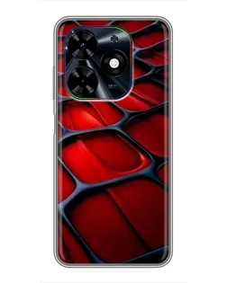 Чехол для TECNO Spark Go 2024 (BG6) с картинкой «Красная глянцевая сетка»