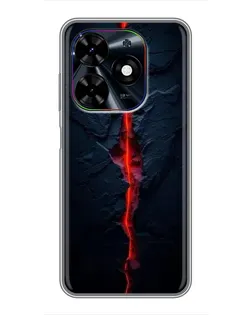 Чехол для TECNO Spark Go 2024 (BG6) с картинкой «Kрасная лавовая трещина»