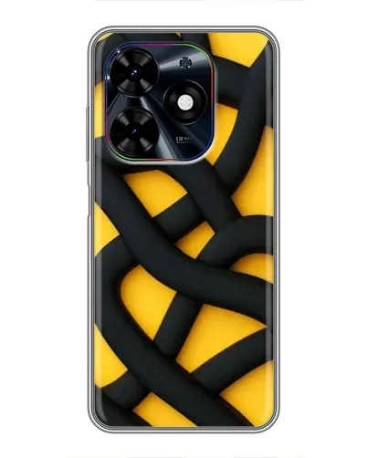 Чехол для TECNO Spark Go 2024 (BG6) с картинкой «Черное желтое переплетение»