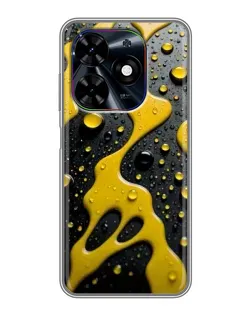 Чехол для TECNO Spark Go 2024 (BG6) с картинкой «Жидкое желтое золото»