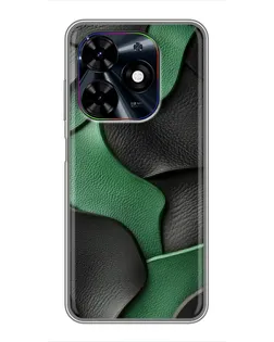 Чехол для TECNO Spark Go 2024 (BG6) с картинкой «Зеленые кожаные волны»