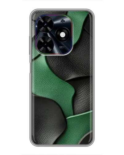 Чехол для TECNO Spark Go 2024 (BG6) с картинкой «Зеленые кожаные волны»