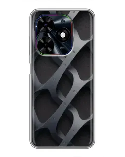 Чехол для TECNO Spark Go 2024 (BG6) с картинкой «Объемное серое плетение»