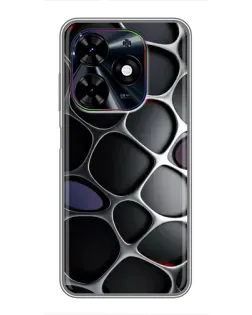 Чехол для TECNO Spark Go 2024 (BG6) с картинкой «Объемная темная решетка»