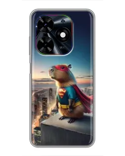 Чехол для TECNO Spark Go 2024 (BG6) с картинкой «Капи-мен супергерой»