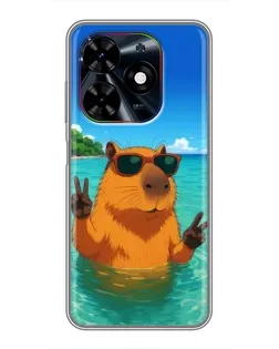Чехол для TECNO Spark Go 2024 (BG6) с картинкой «Морская капибара»