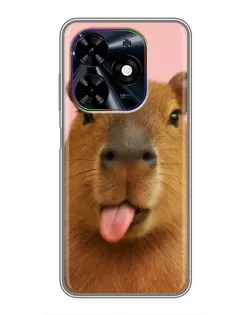 Чехол для TECNO Spark Go 2024 (BG6) с картинкой «Капибара с языком»