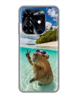 Чехол для TECNO Spark Go 2024 (BG6) с картинкой «Капибара на море»