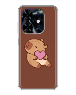 Чехол для TECNO Spark Go 2024 (BG6) с картинкой «Капибара с сердцем»