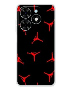 Чехол для TECNO Spark Go 2025 с картинкой «Jordan Red Pattern» Чехол для TECNO Spark Go 2025 с картинкой «Jordan Red Pattern»