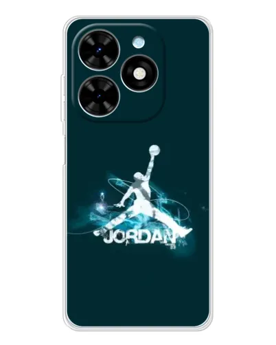 Чехол для TECNO Spark Go 2025 с картинкой «Jordan Blue Fire» Чехол для TECNO Spark Go 2025 с картинкой «Jordan Blue Fire»